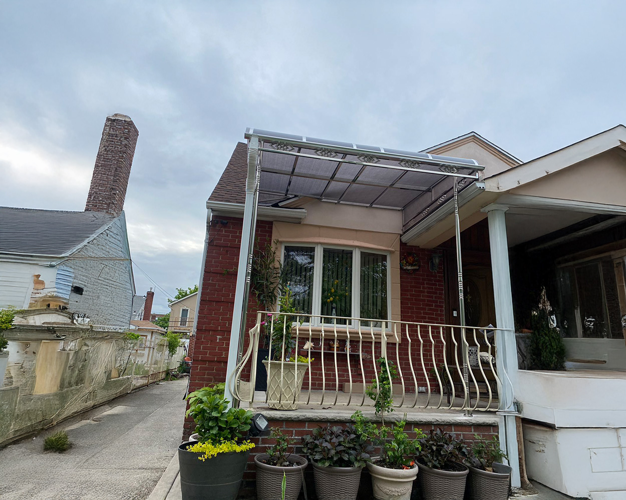 Powder-Coated Aluminum & Polycarbonate Outdoor Door/Window Awning Canopy (Arched / Dome / Flat Styles)