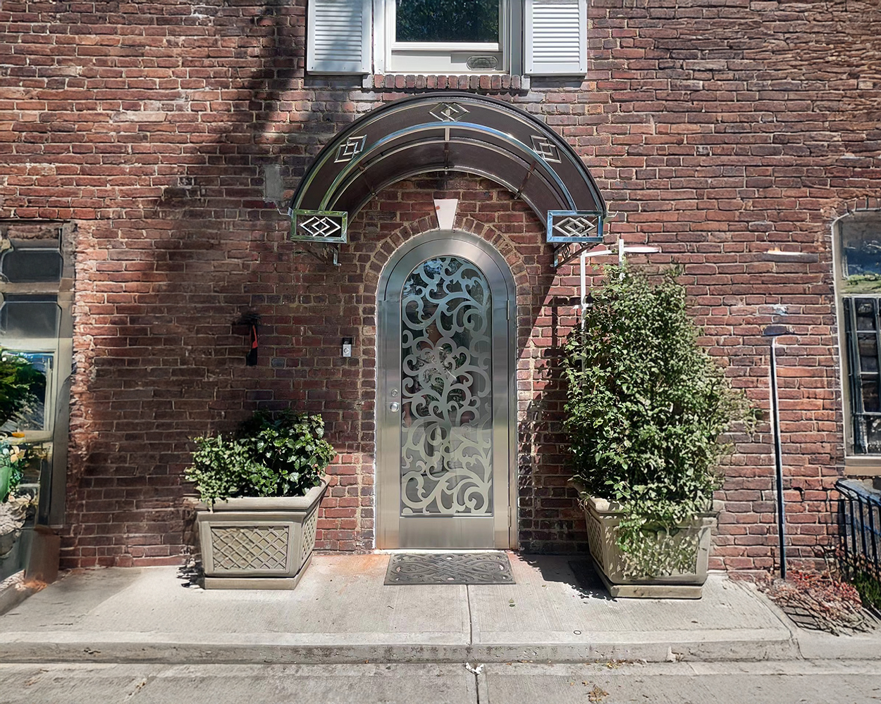 Decorative Arched Entry Canopy for Brick Buildings