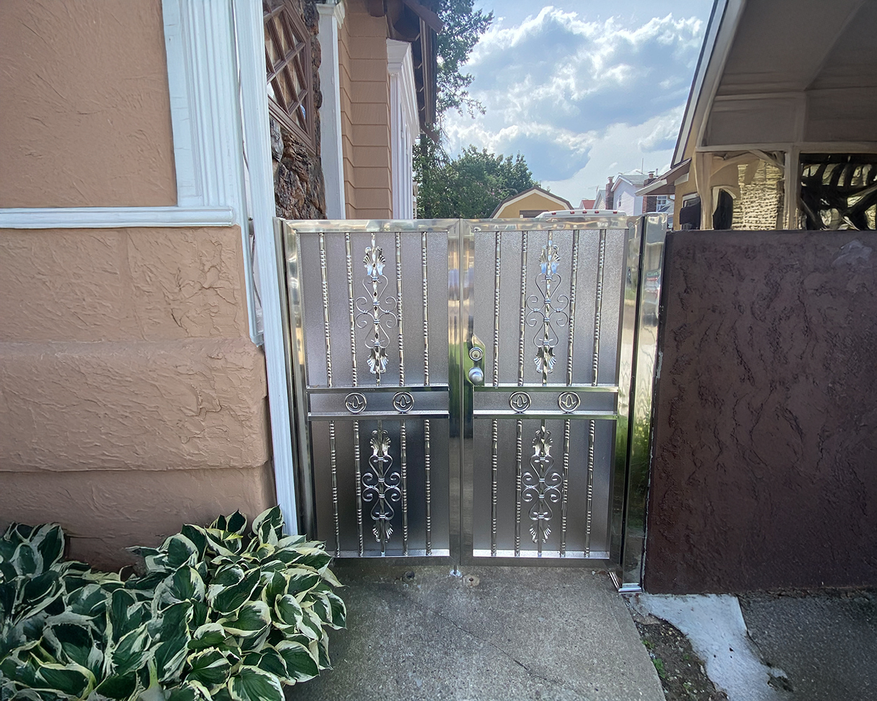 Custom Stainless Steel Pedestrian Gate (Mirror Finish) with Optional Powder-Coated Color Frame