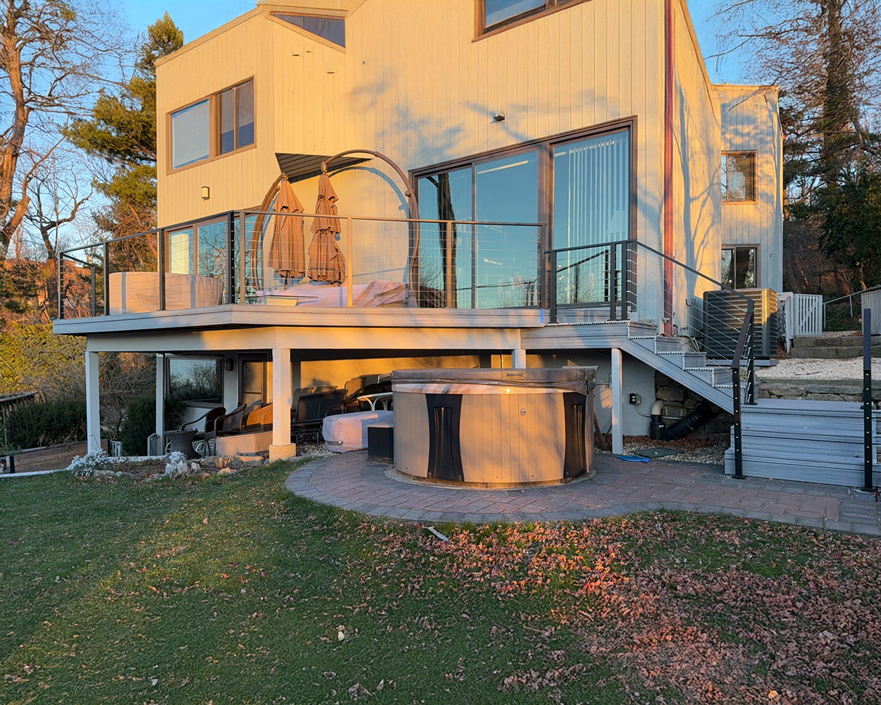 Stainless Steel Cable Railing System with Wood Handrail (Indoor/Outdoor, Modern Minimalist)