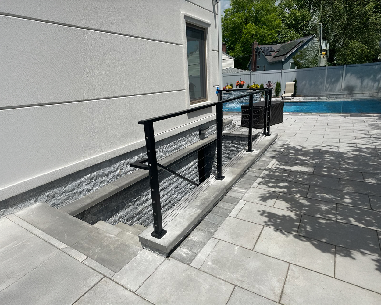 Custom Stainless Steel Outdoor Stair & Patio Railing System